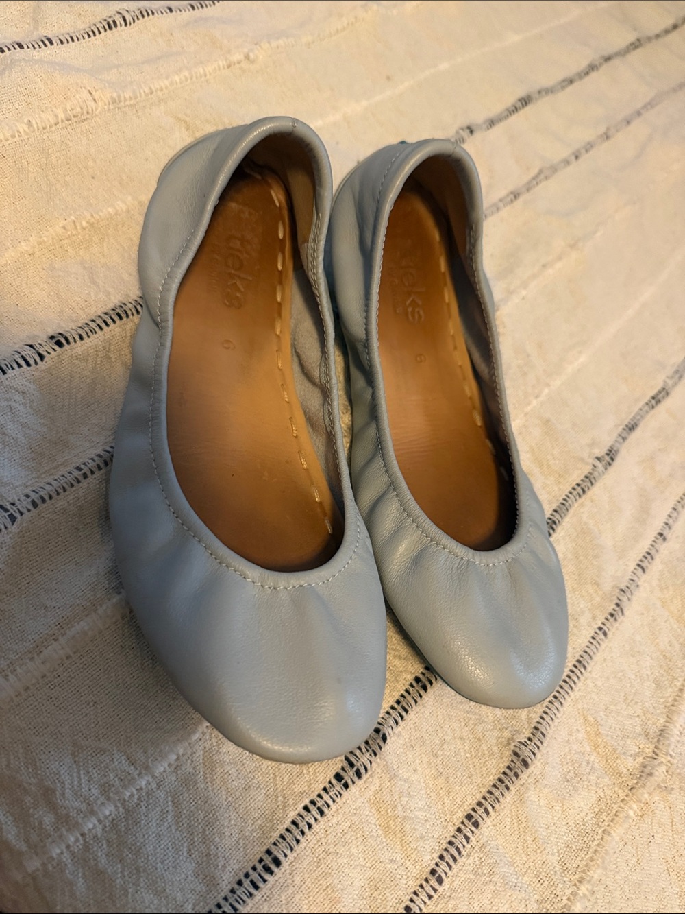 Tieks Cool Gray Leather Ballet Flats